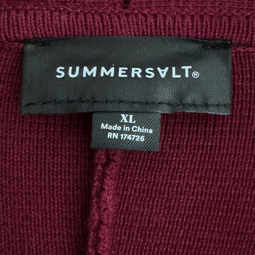 SUMMERSALT Shawl Collar Sweater Blazer Cardigan | Maroon Button Front Pockets XL - Picture 7 of 8